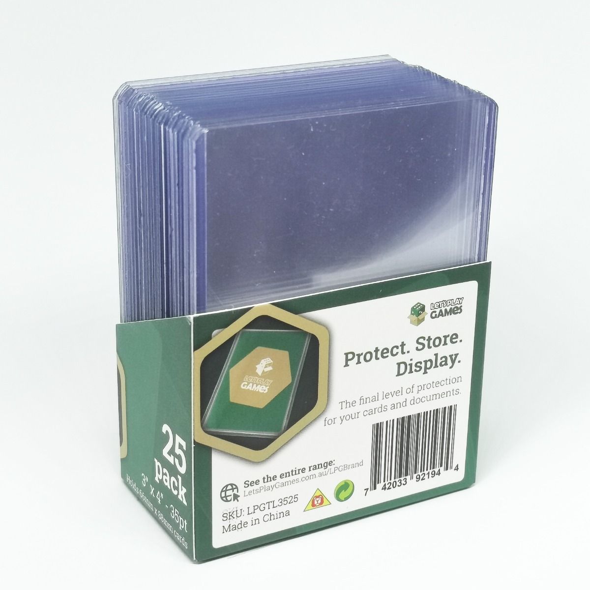 LPG Top Loaded Card Protector 3"x4" 35pt (25)