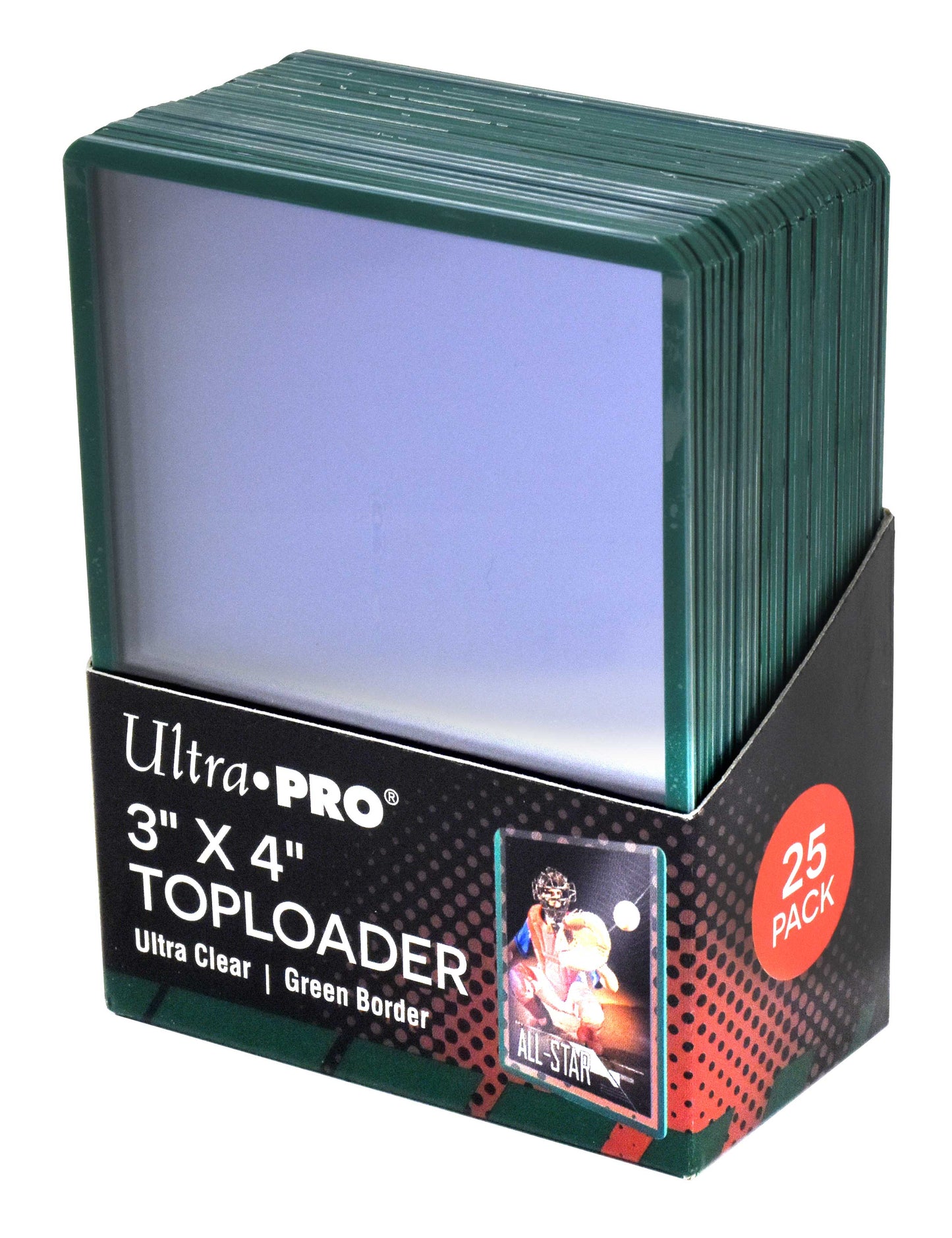 Ultra Pro Top Loader Green Border 3"x4"